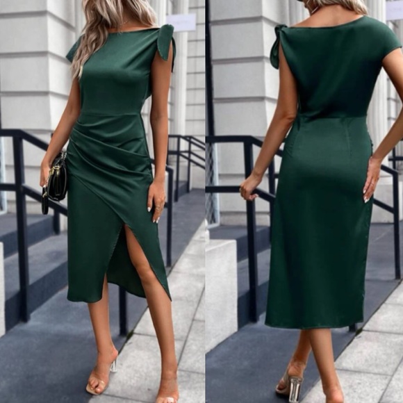 Flowy Tulip Asymmetrical Hem Bandeau Mini Dress